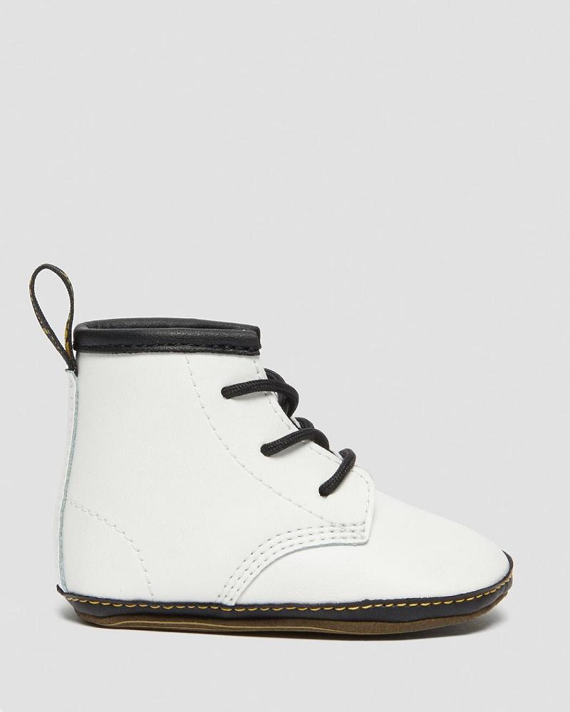 White Kids' Dr Martens Newborn 1460 Auburn Leather Booties Casual Boots | CA 661WNB